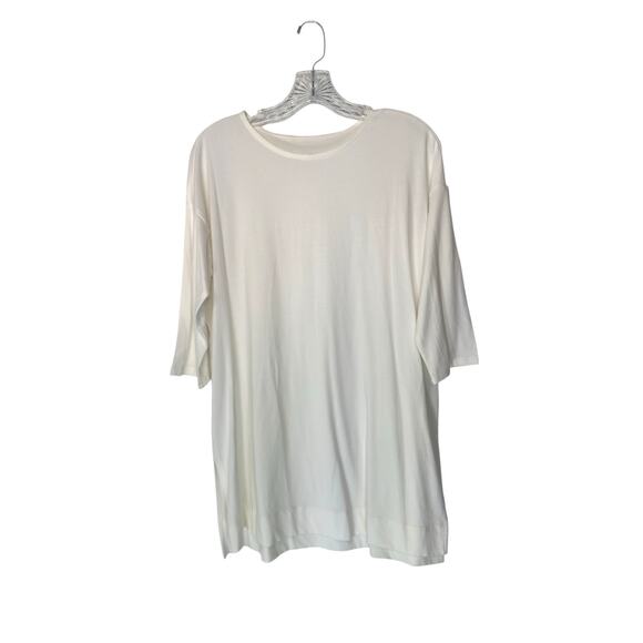J. Jill White Soft Basic Classic Luxe Supima Ballet Sleeve Tunic Shirt Small - Picture 1 of 11